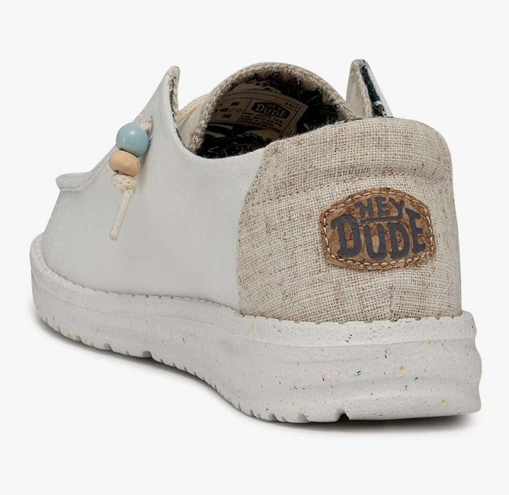 HEYDUDE Women's Wendy Natural Salt White Slip-On Casual Shoes - Picture 5 of 8
